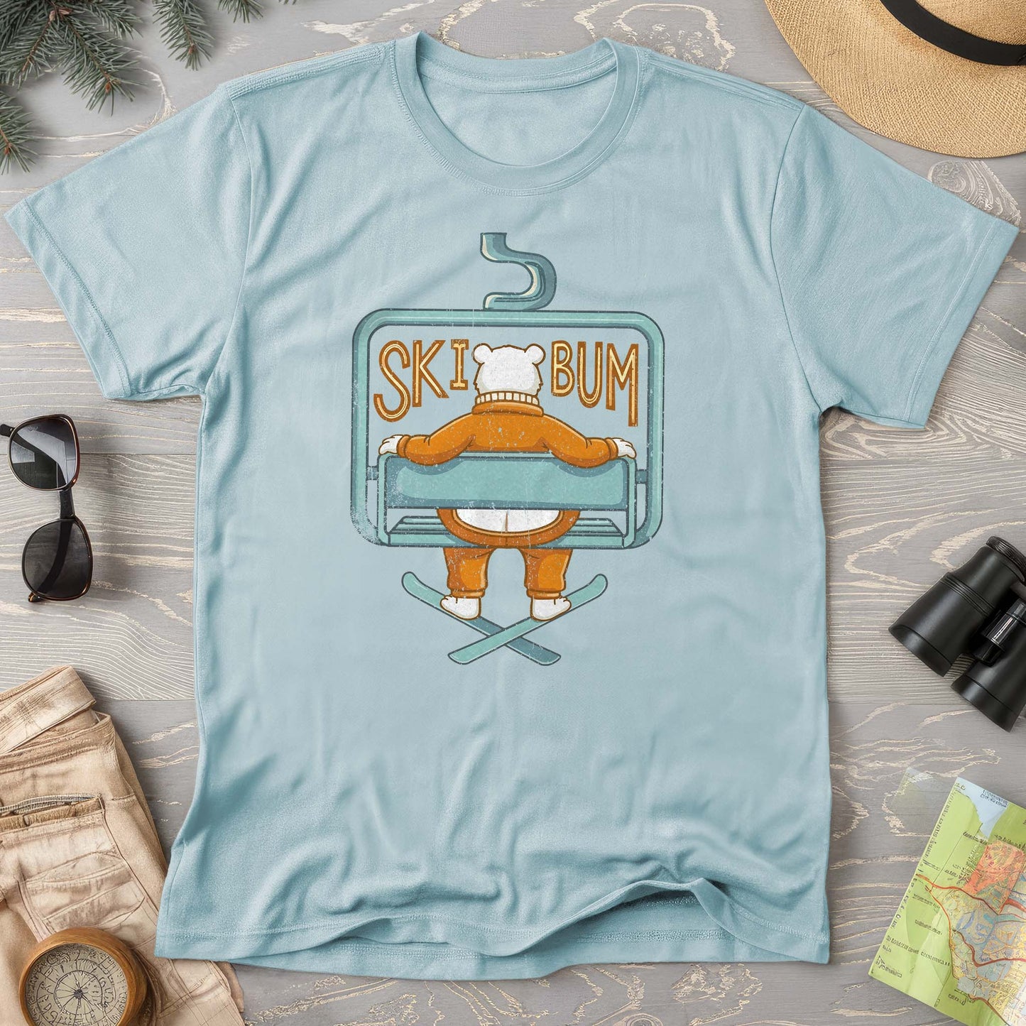 Ski Bum Chairlift Comfort Colors T-shirt