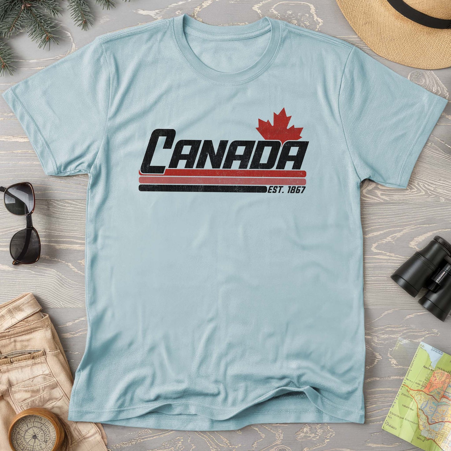 Canada Retro Stripe Comfort Colors T-shirt
