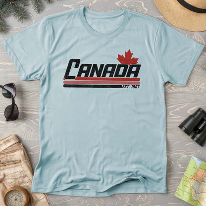 Canada Retro Stripe Comfort Colors T-shirt