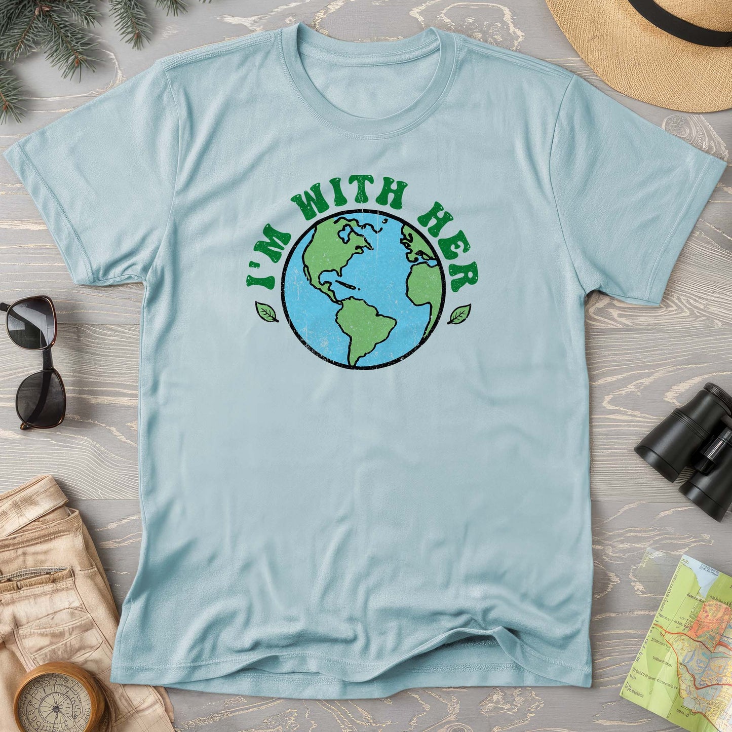 I'm With Her Earth T-Shirt