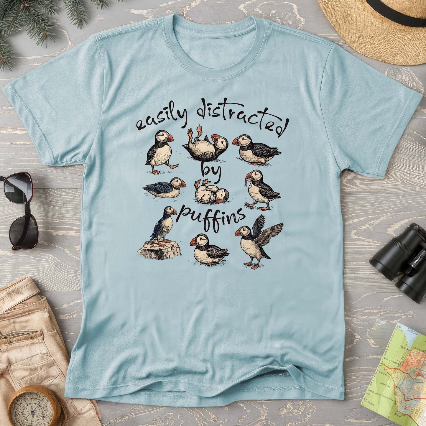 Easily Distracted By Puffins T-Shirt