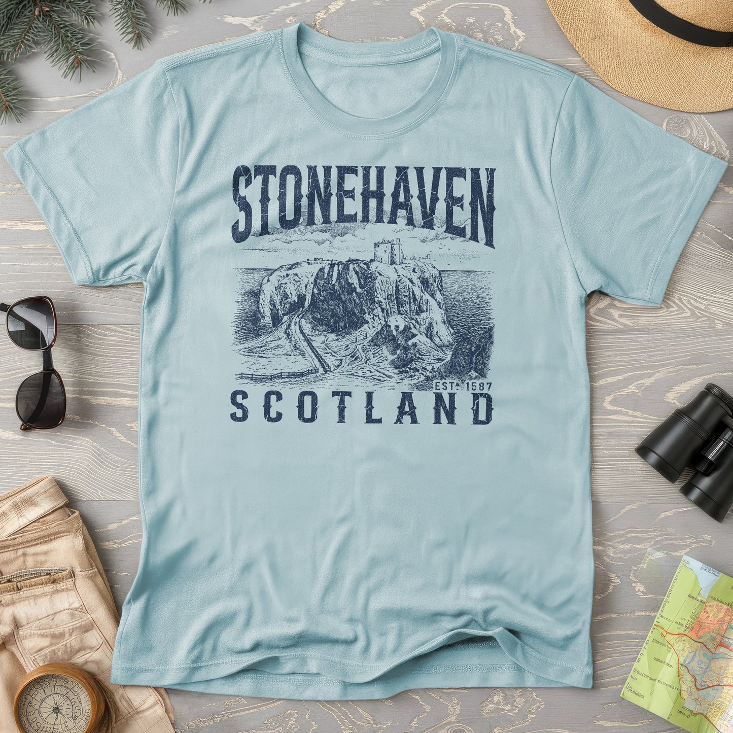 Stonehaven Scotland Sketch T-Shirt