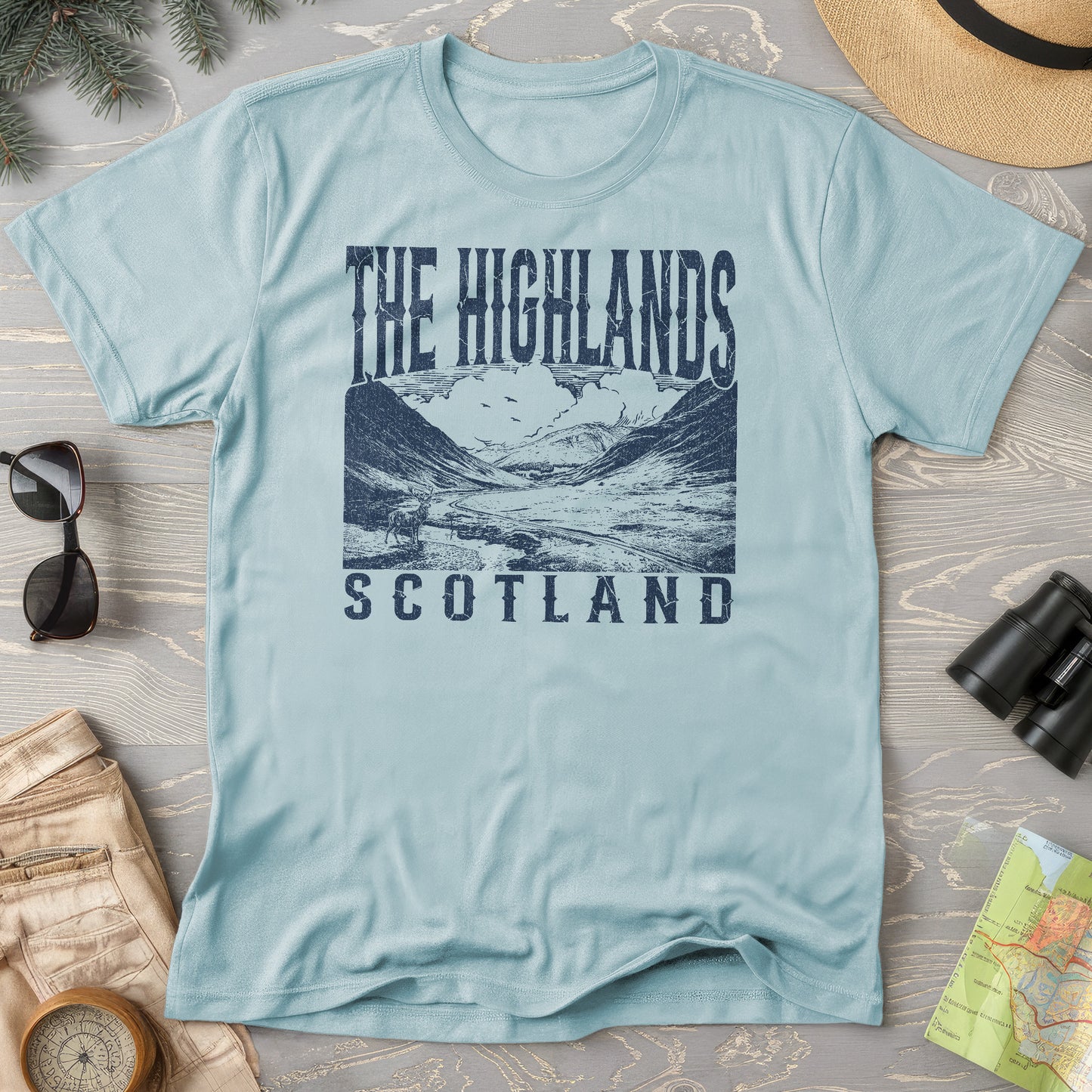 Highlands Scotland Sketch T-Shirt