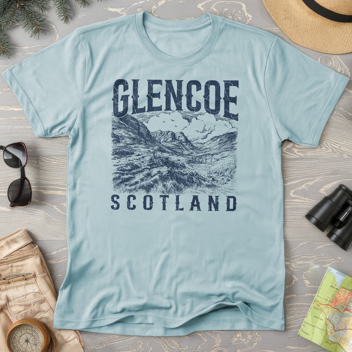 Glencoe Scotland Sketch T-Shirt
