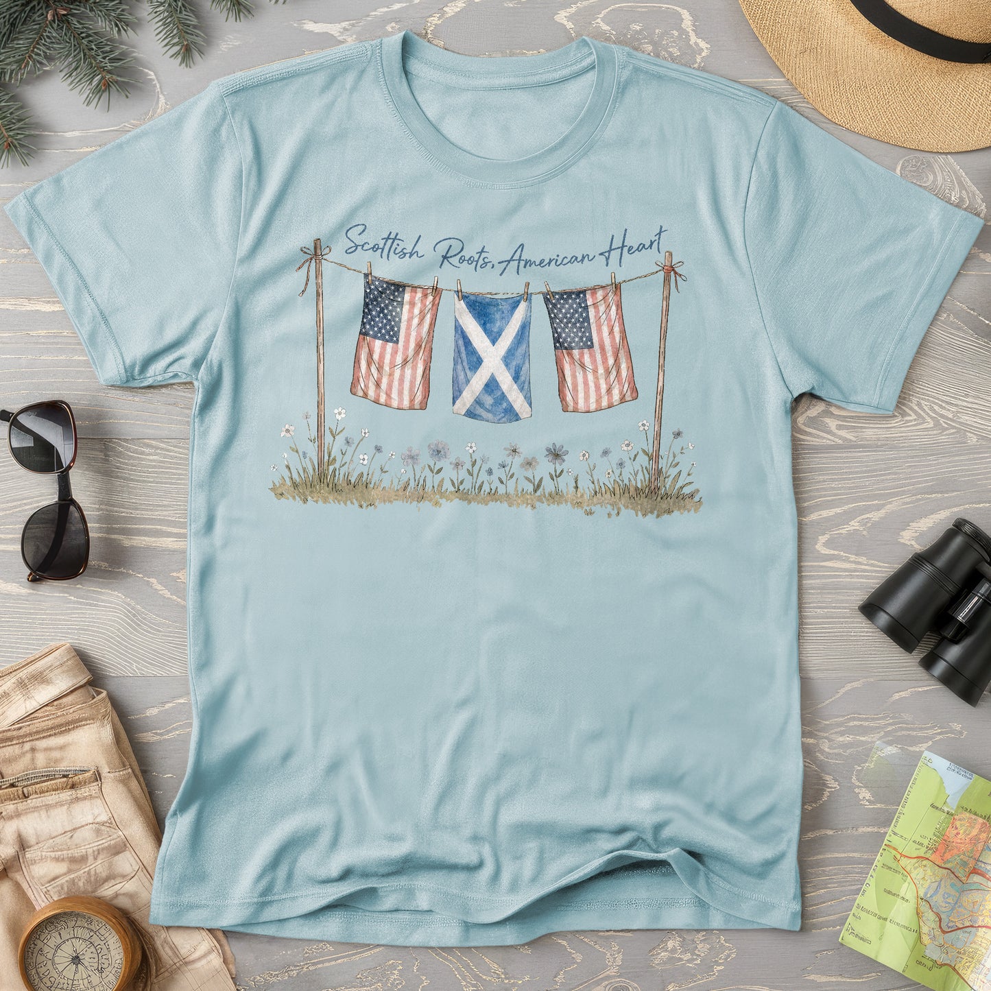 Scottish Roots American Heart T-Shirt