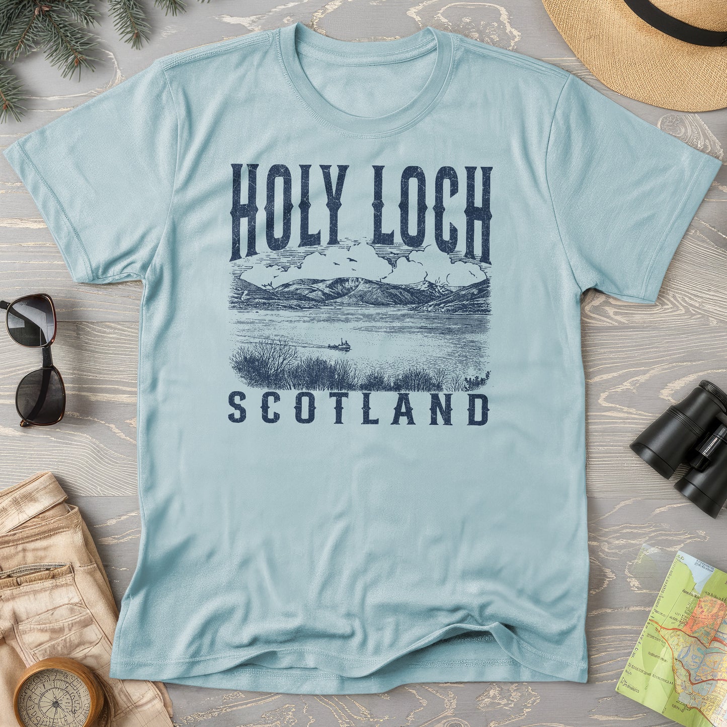 Holy Loch Scotland Sketch T-Shirt