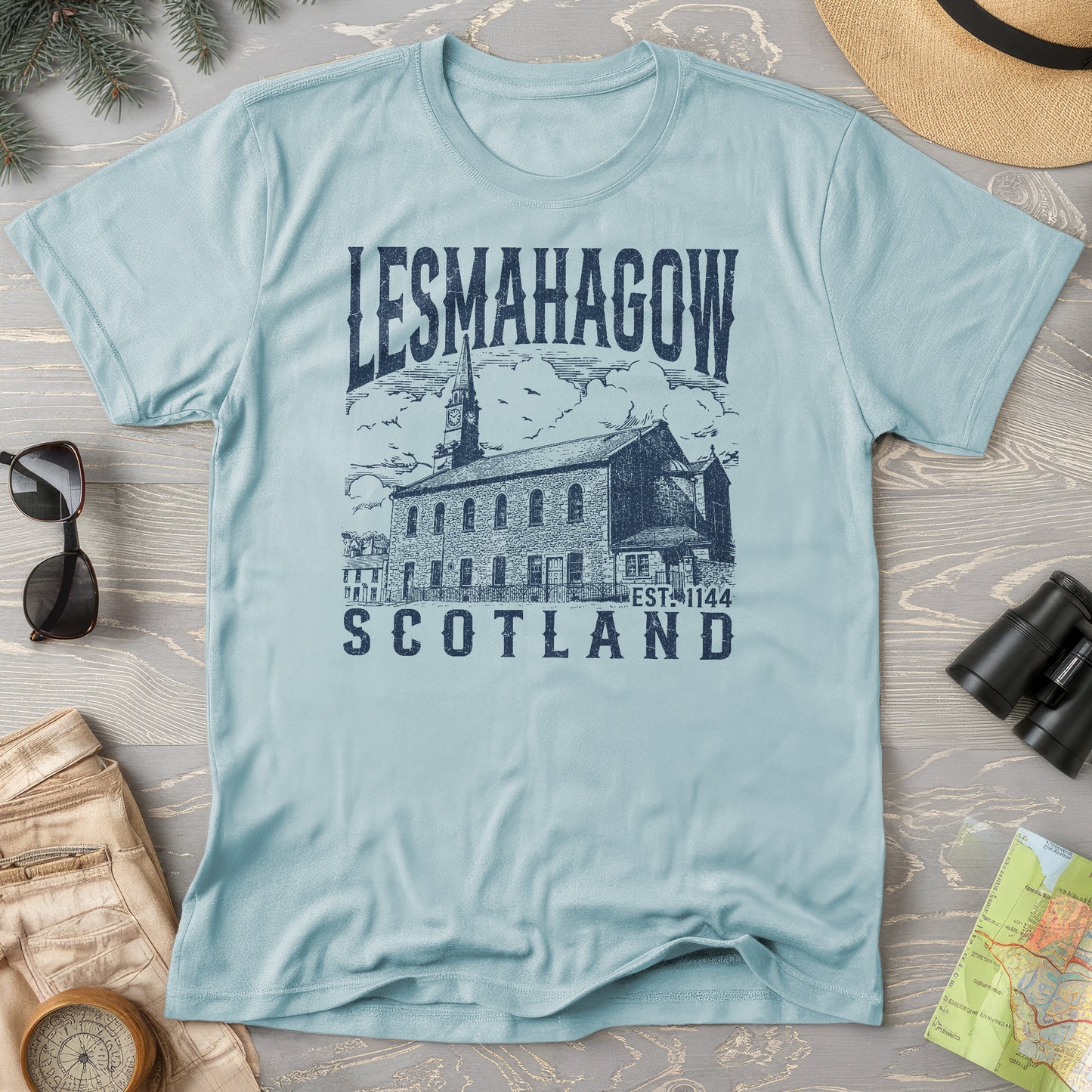 Lesmahagow Scotland Sketch T-Shirt