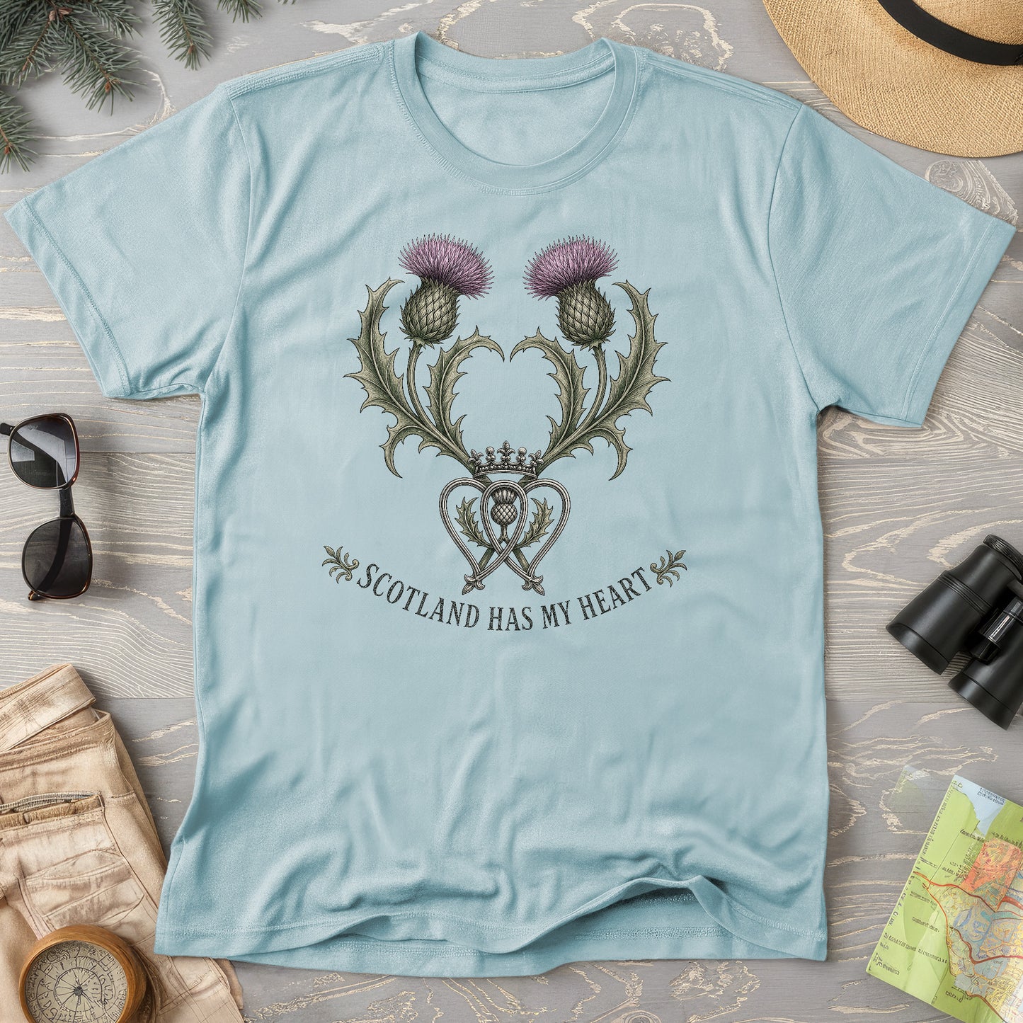 Scotland Heart Brooch T-Shirt