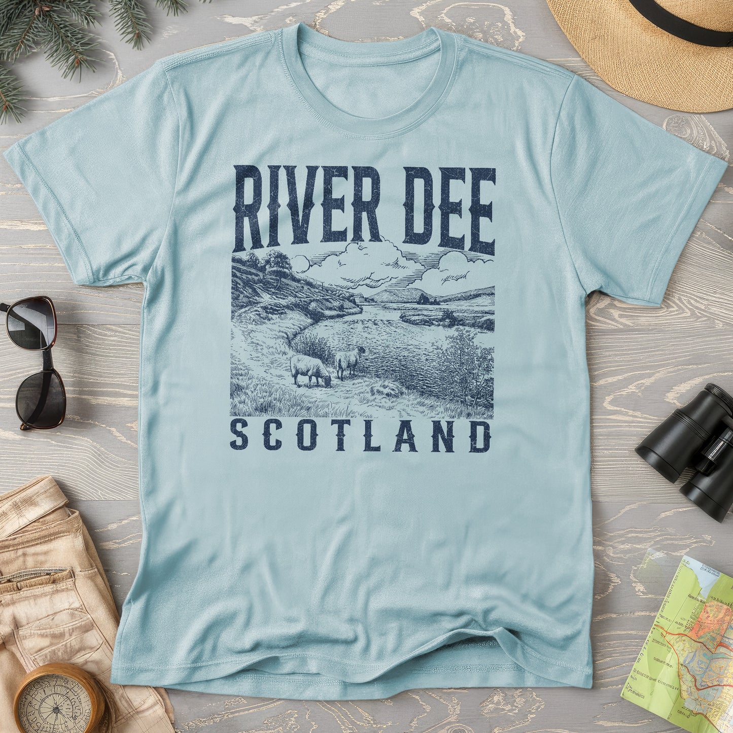 River Dee Scotland Sketch T-Shirt