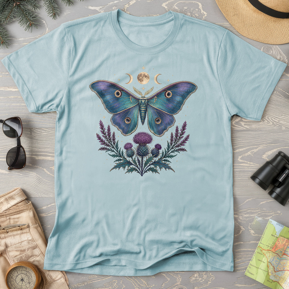 Luna Moth Thistle Bouquet T-Shirt