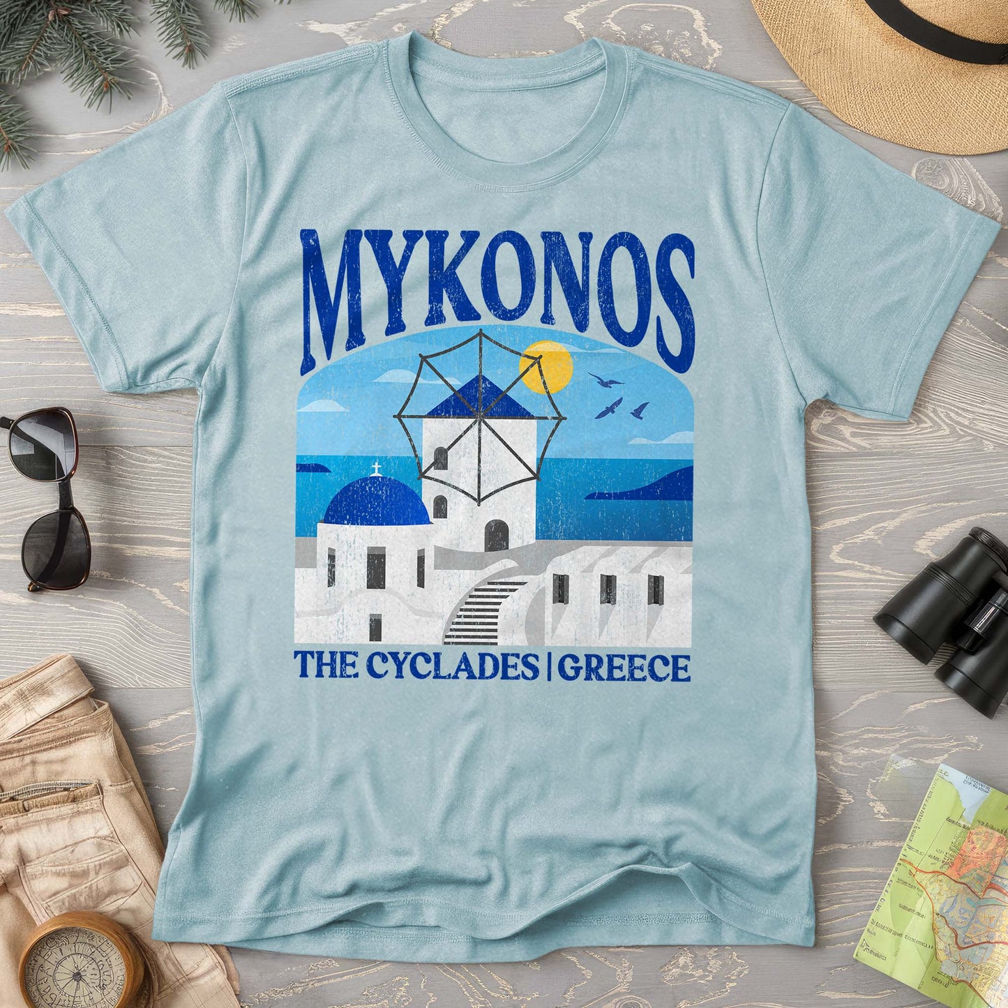 Mykonos Greece "Big and Bold" Comfort Colors T-Shirt