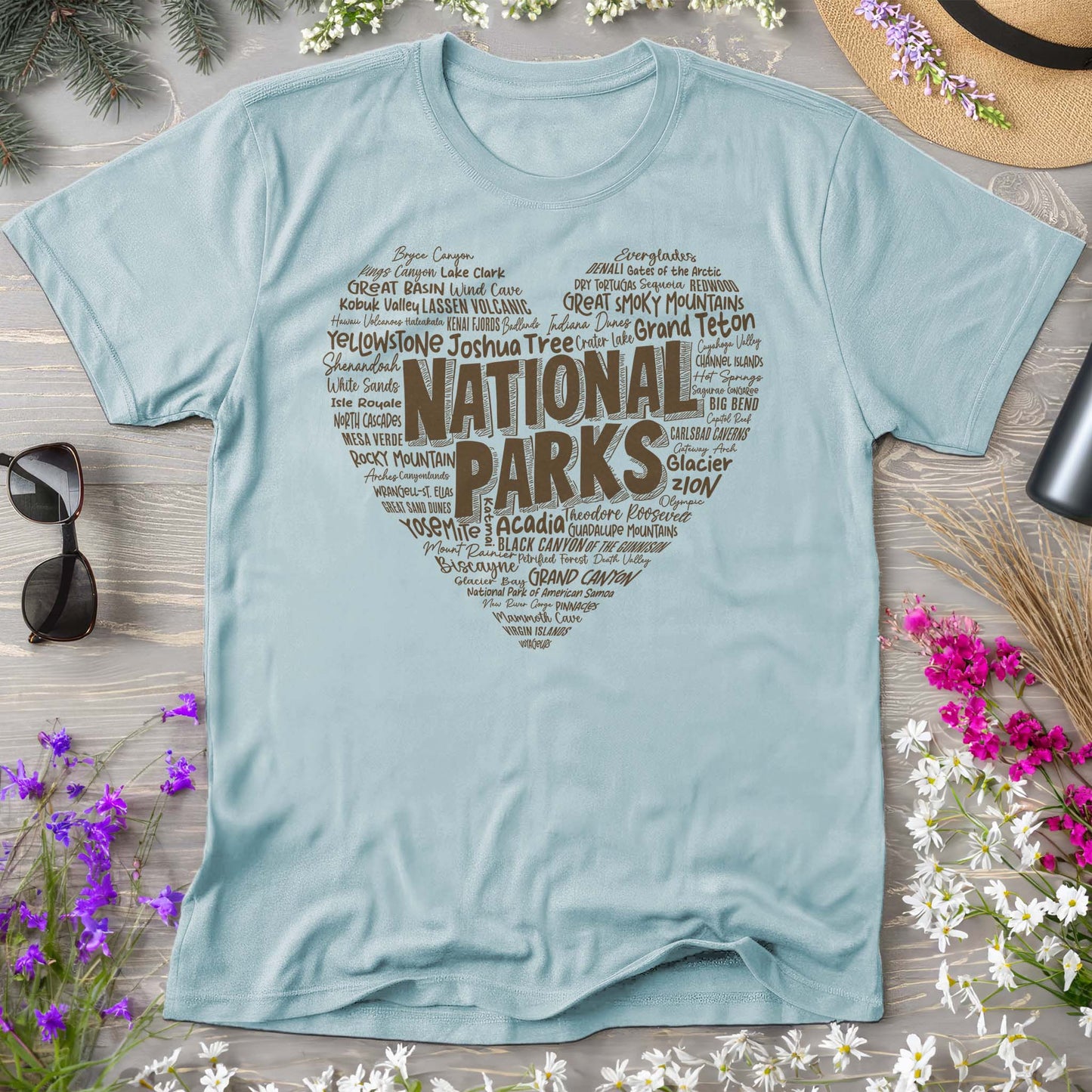 National Park Word Art "Heart" Comfort Colors T-Shirt