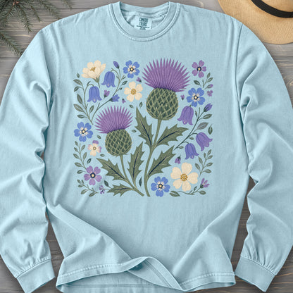 Scottish Thistle Floral Long Sleeve Shirt