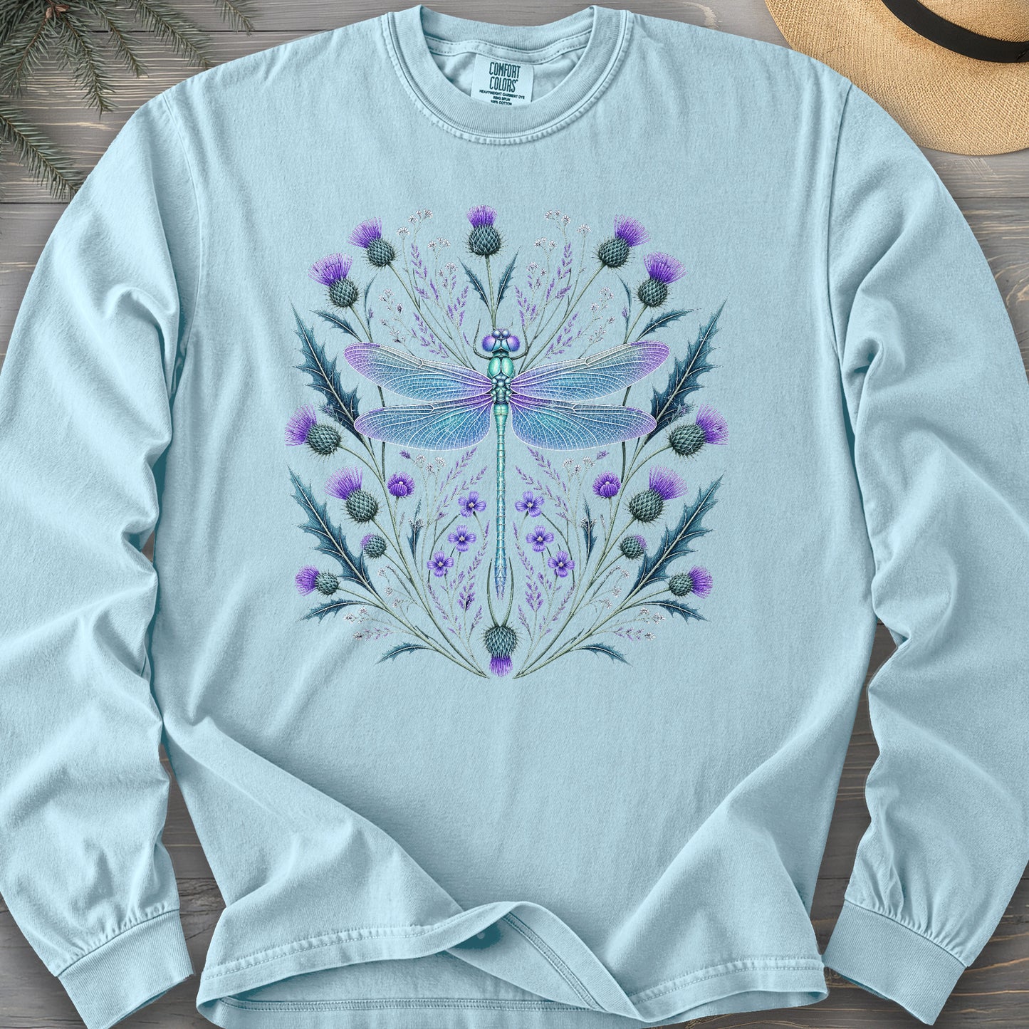 Dragonfly Thistle Long Sleeve Shirt