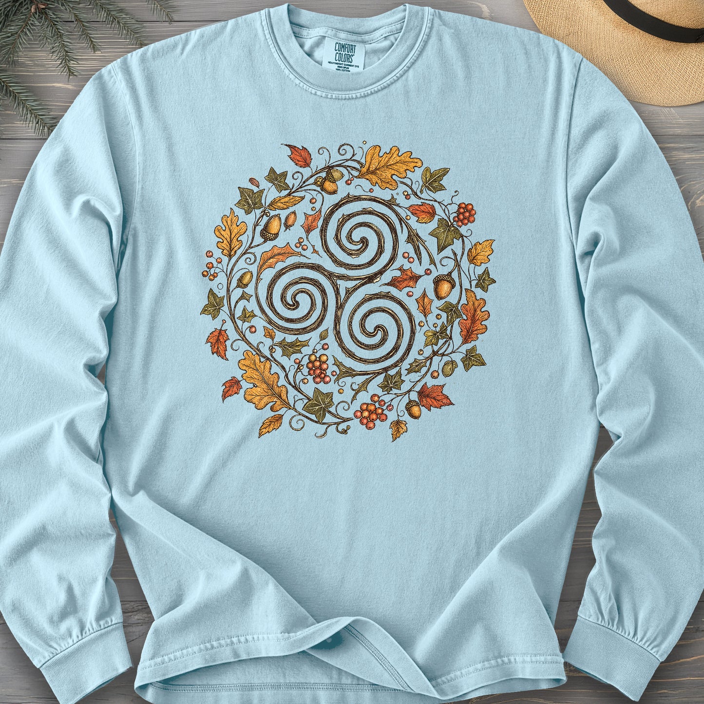 Celtic Autumn Spiral Long Sleeve Shirt