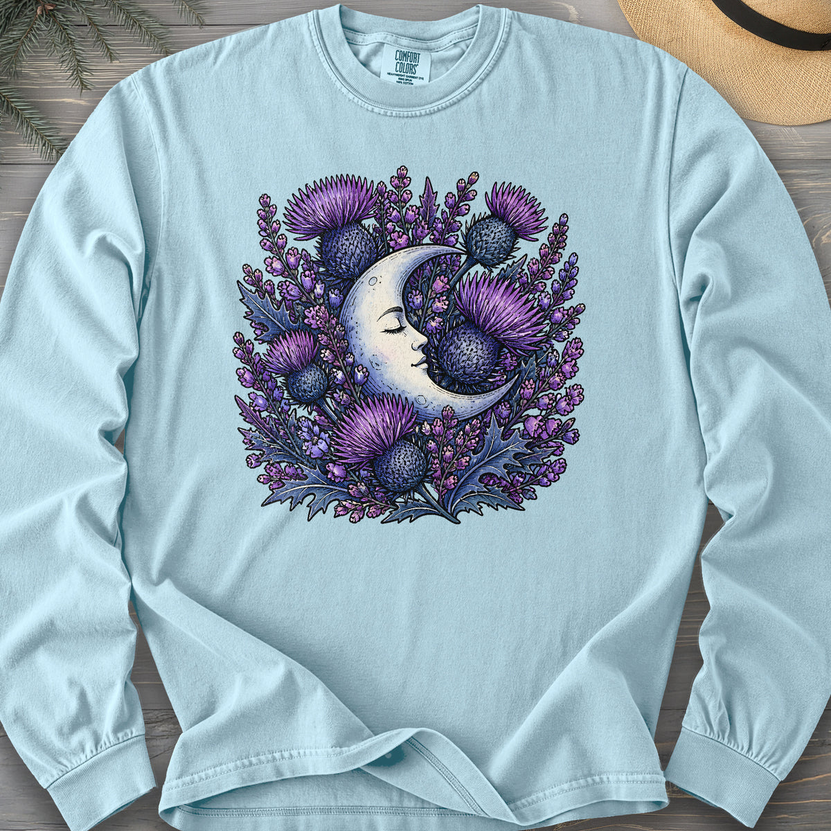 Botanical Moon Thistle Comfort Colors 6014 Long Sleeve