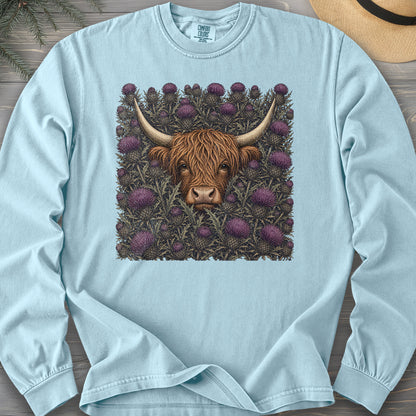 Highland Coo Thistle Comfort Colors 6014 Long Sleeve
