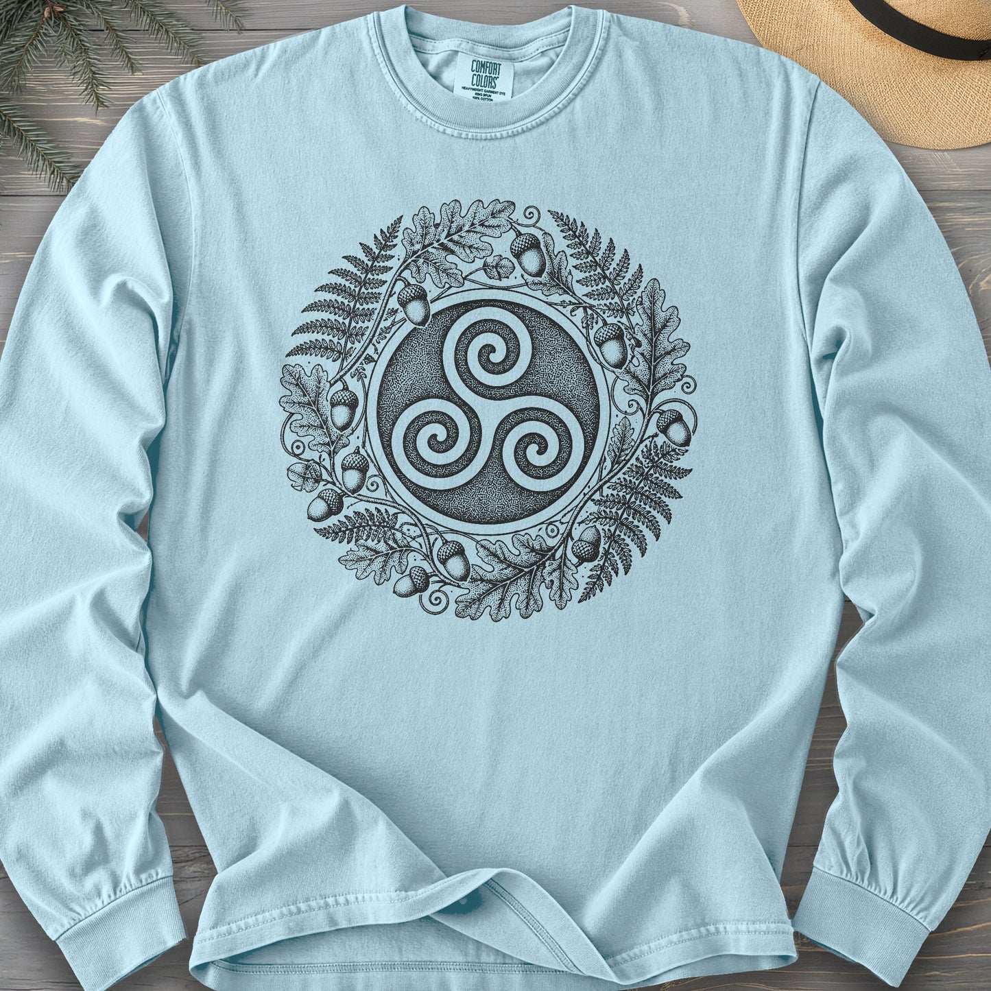 Autumn Triskele Wreath Comfort Colors 6014 Long Sleeve