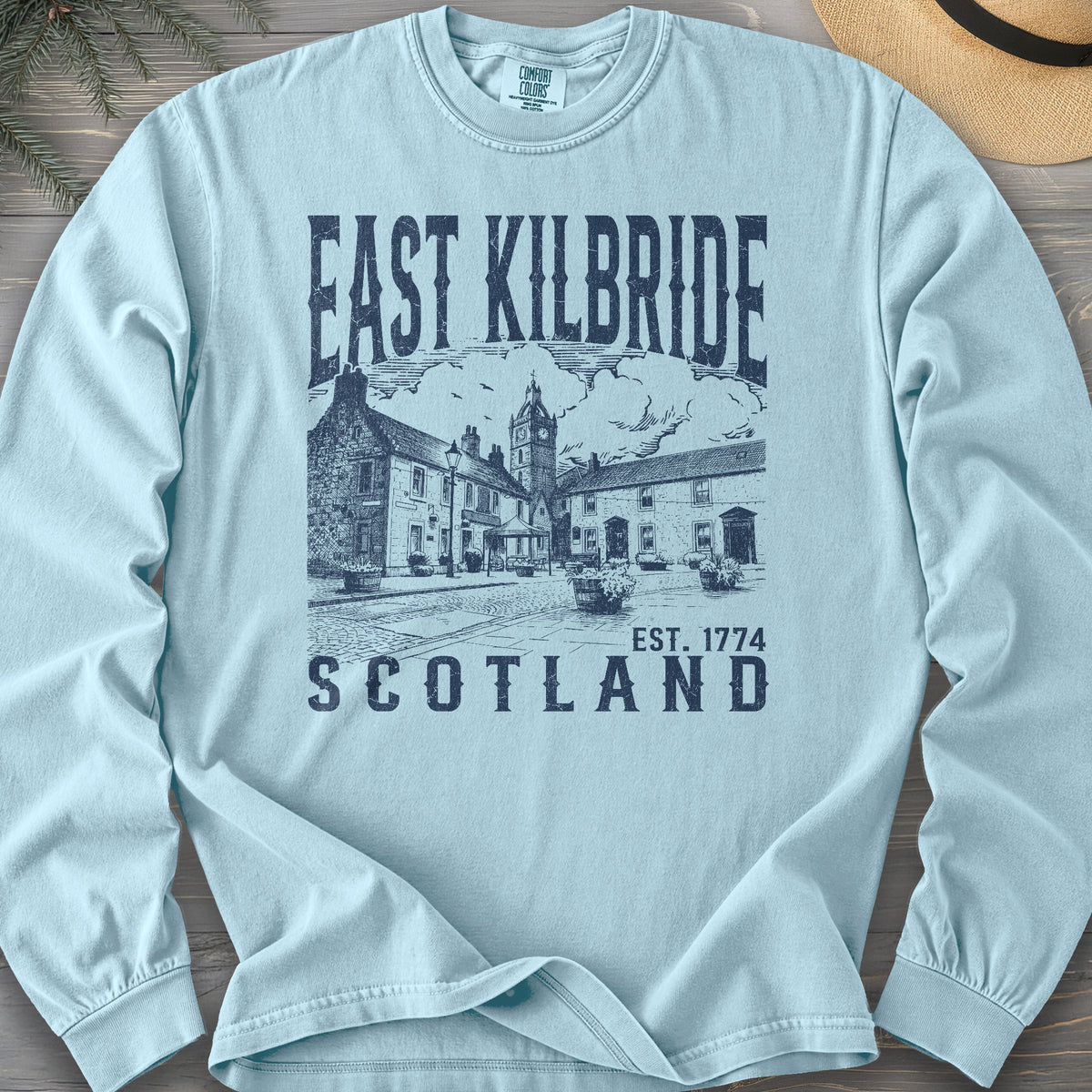 East Kilbride Scotland Sketch Comfort Colors 6014 Long Sleeve