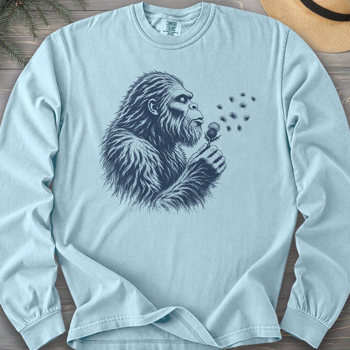 Bigfoot Blowing Thistle Comfort Colors 6014 Long Sleeve