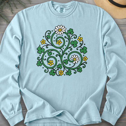 Celtic Shamrock Triskele Comfort Colors 6014 Long Sleeve