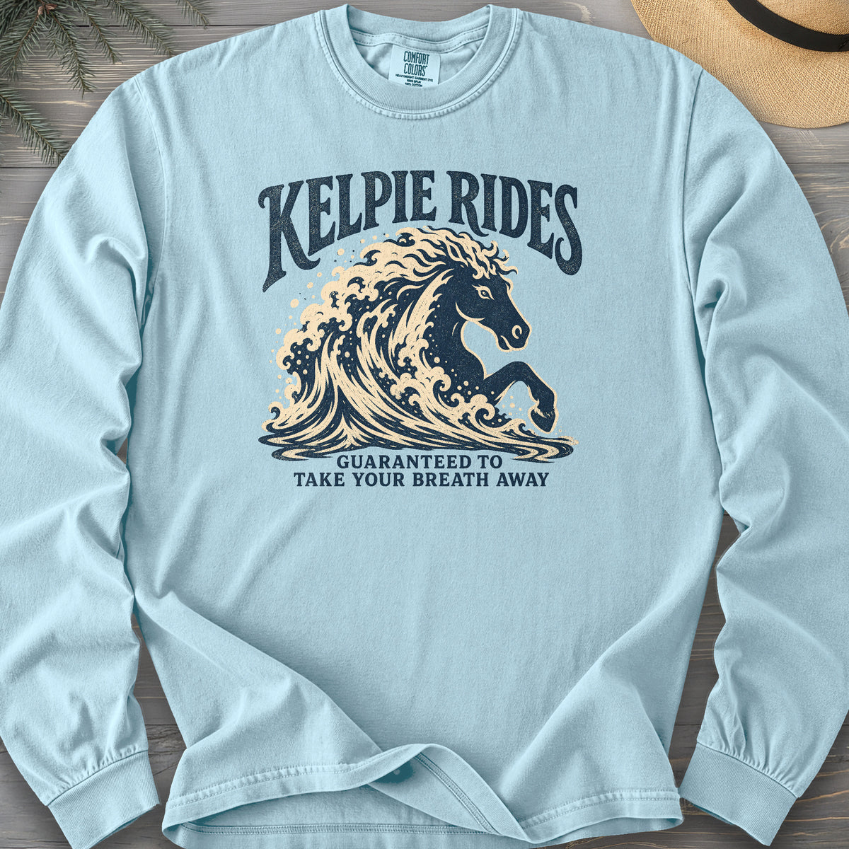 Kelpie Rides Retro Comfort Colors 6014 Long Sleeve