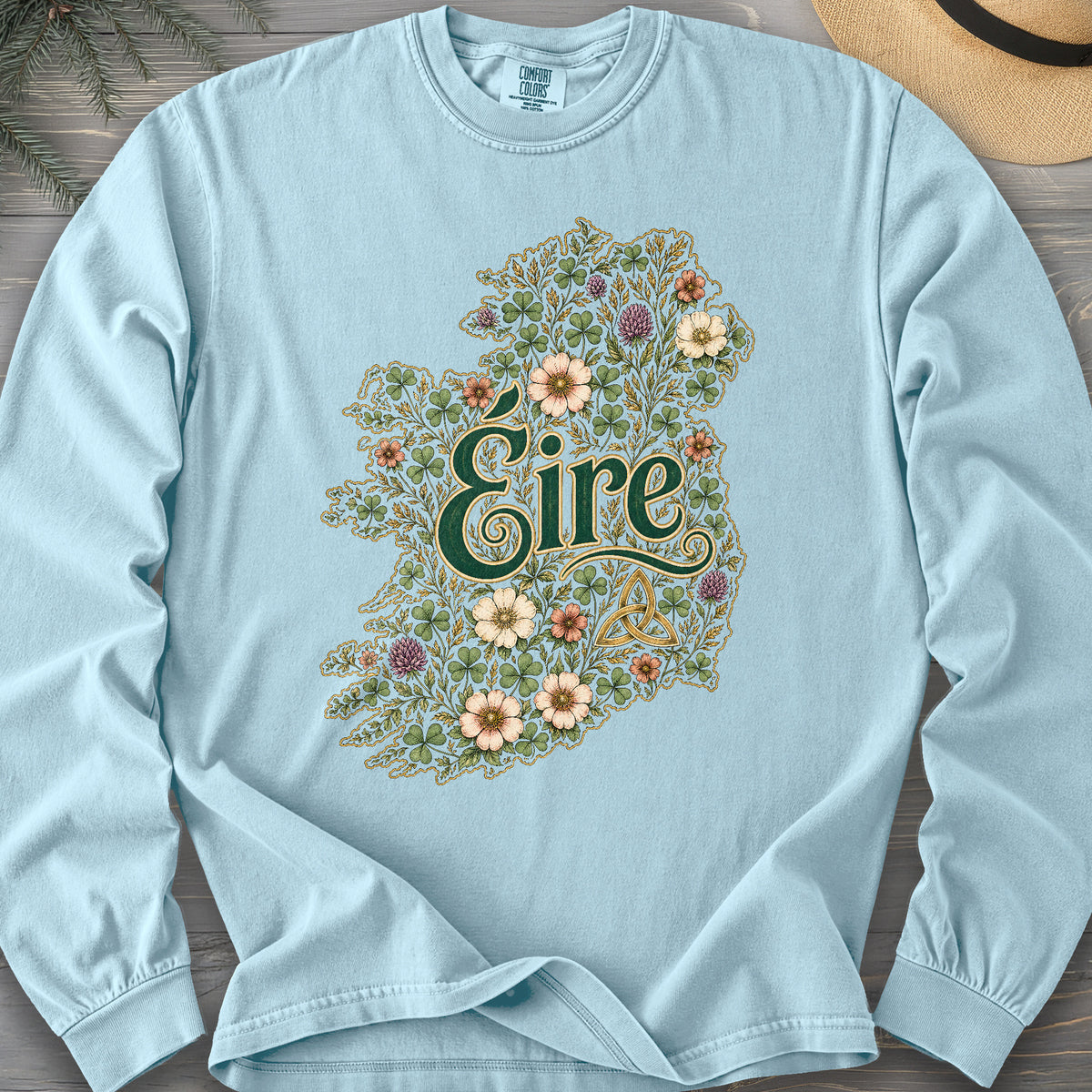 Éire Floral Map Comfort Colors 6014 Long Sleeve
