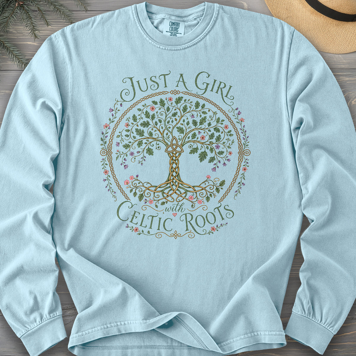 Just A Girl Celtic Comfort Colors 6014 Long Sleeve