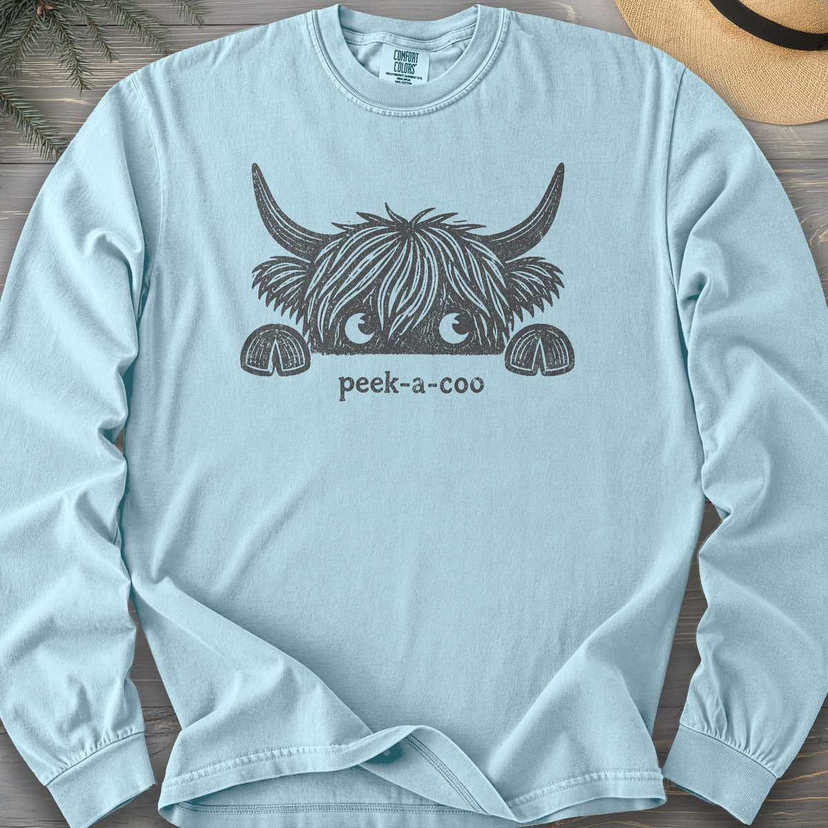 Peek-A-Coo Comfort Colors 6014 Long Sleeve