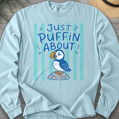 Just Puffin About Stripes Comfort Colors 6014 Long Sleeve