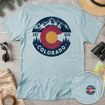 Colorado Flag Badge Textured Front/Back Comfort Colors T-Shirt