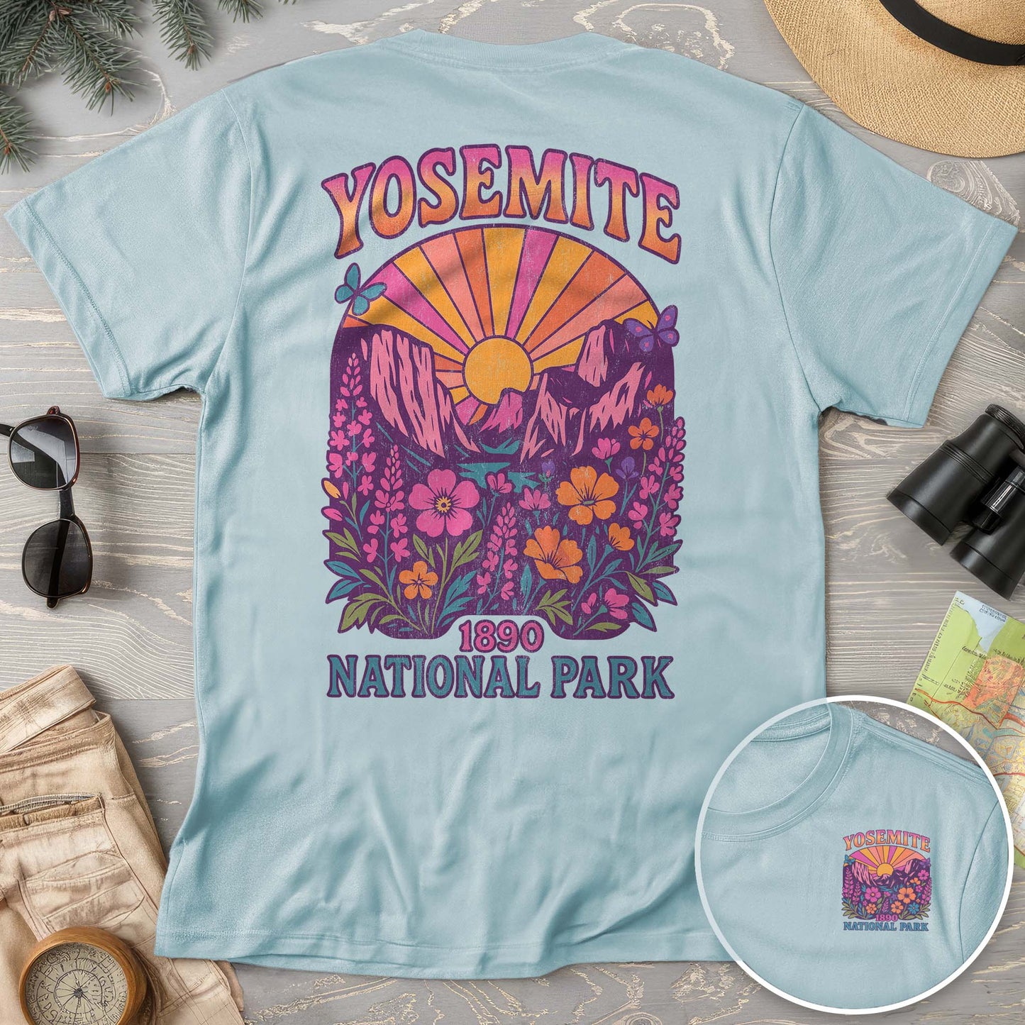 Yosemite Retro Vibes Front/Back Comfort Colors T-Shirt