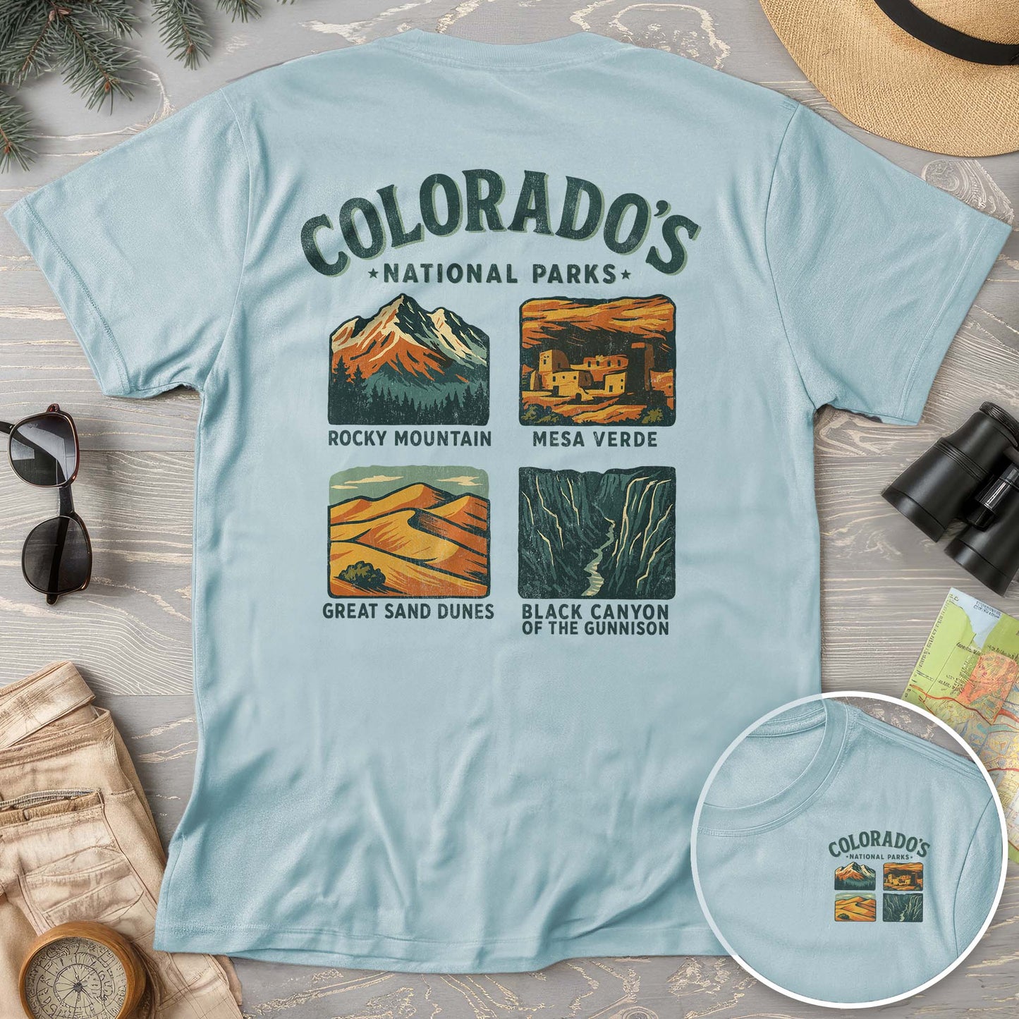 Colorado National Parks Front/Back Print Comfort Colors T-Shirt
