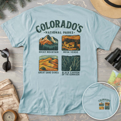 Colorado National Parks Front/Back Print Comfort Colors T-Shirt