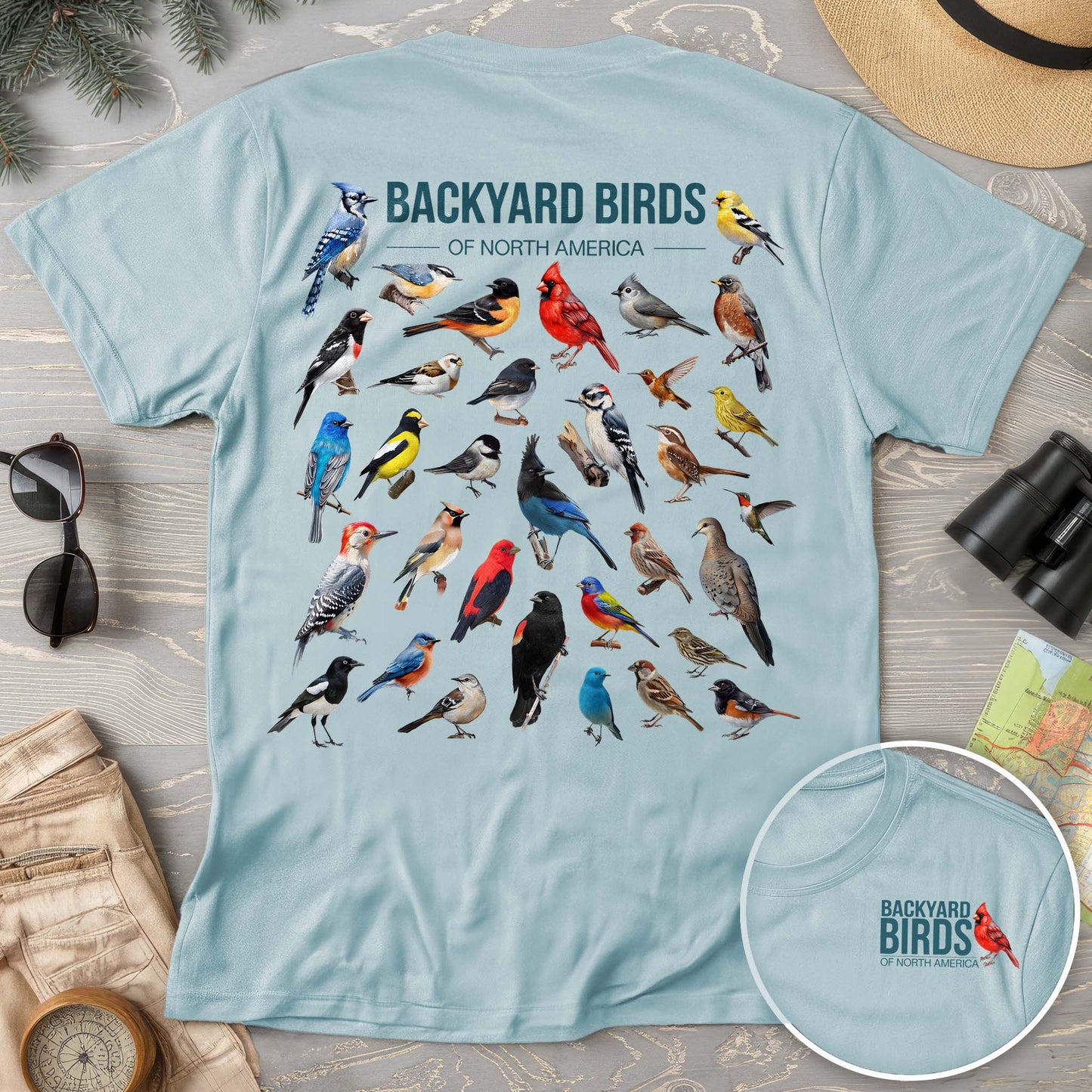 Backyard Birds Front/Back Print Comfort Colors T-Shirt