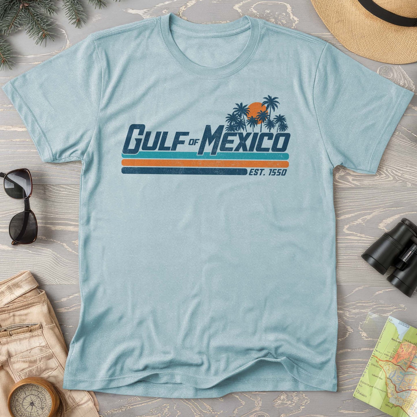 Gulf of Mexico Retro Stripe Comfort Colors T-Shirt