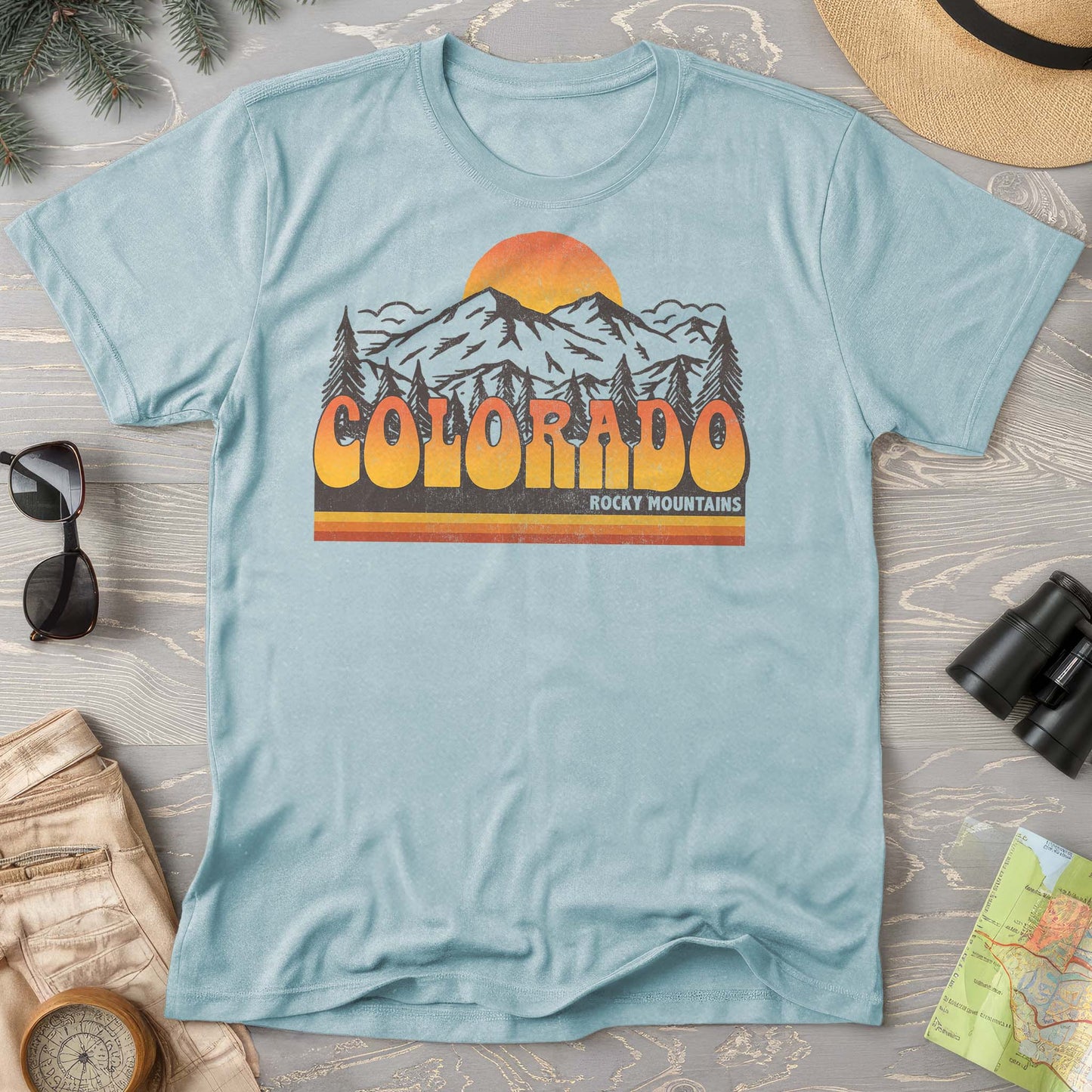 Colorado Rocky Mountains Groovy Vibes Comfort Colors 1717