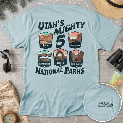 Utah's Mighty Five National Parks "5 Badges" Comfort Colors T-Shirt