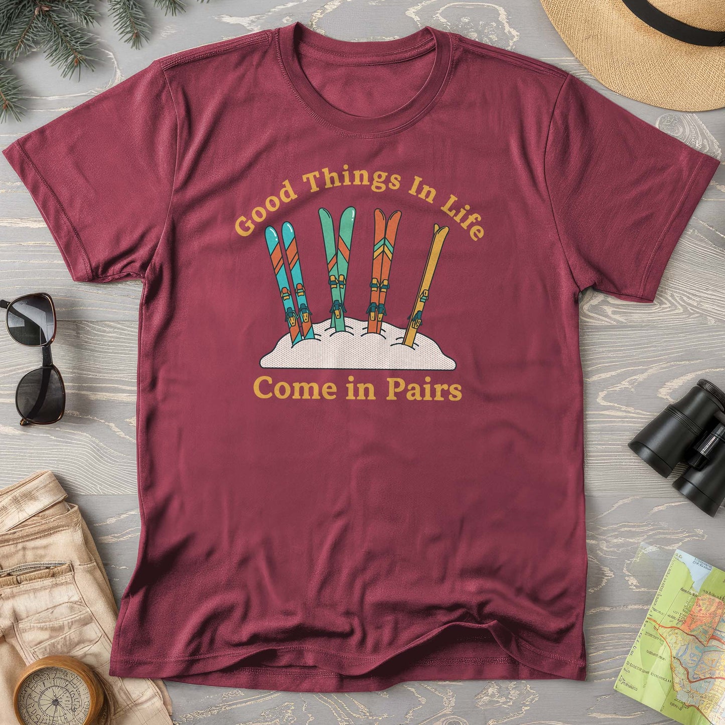 Good Things Come In Pairs Ski Comfort Colors T-shirt