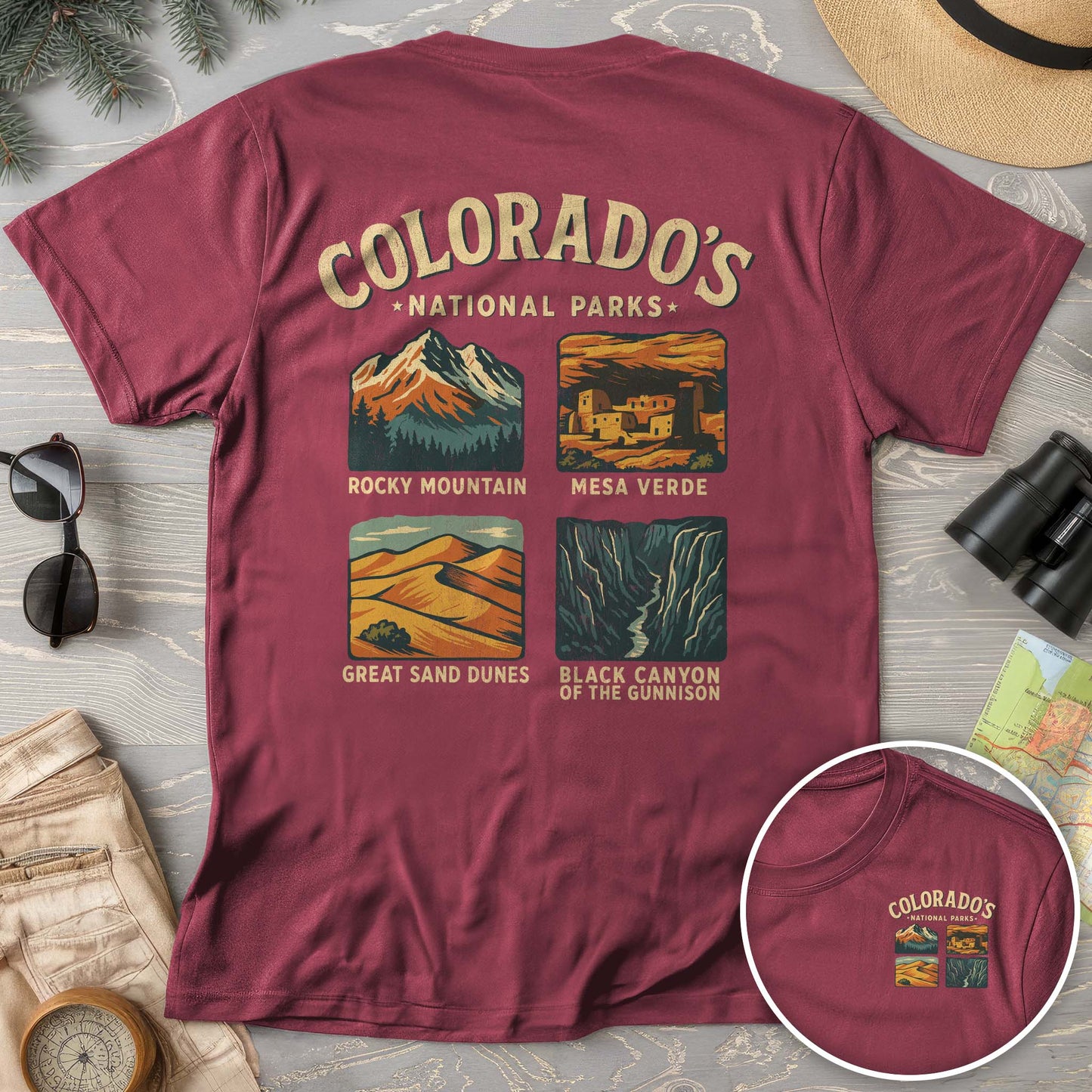 Colorado National Parks Front/Back Print Comfort Colors T-Shirt