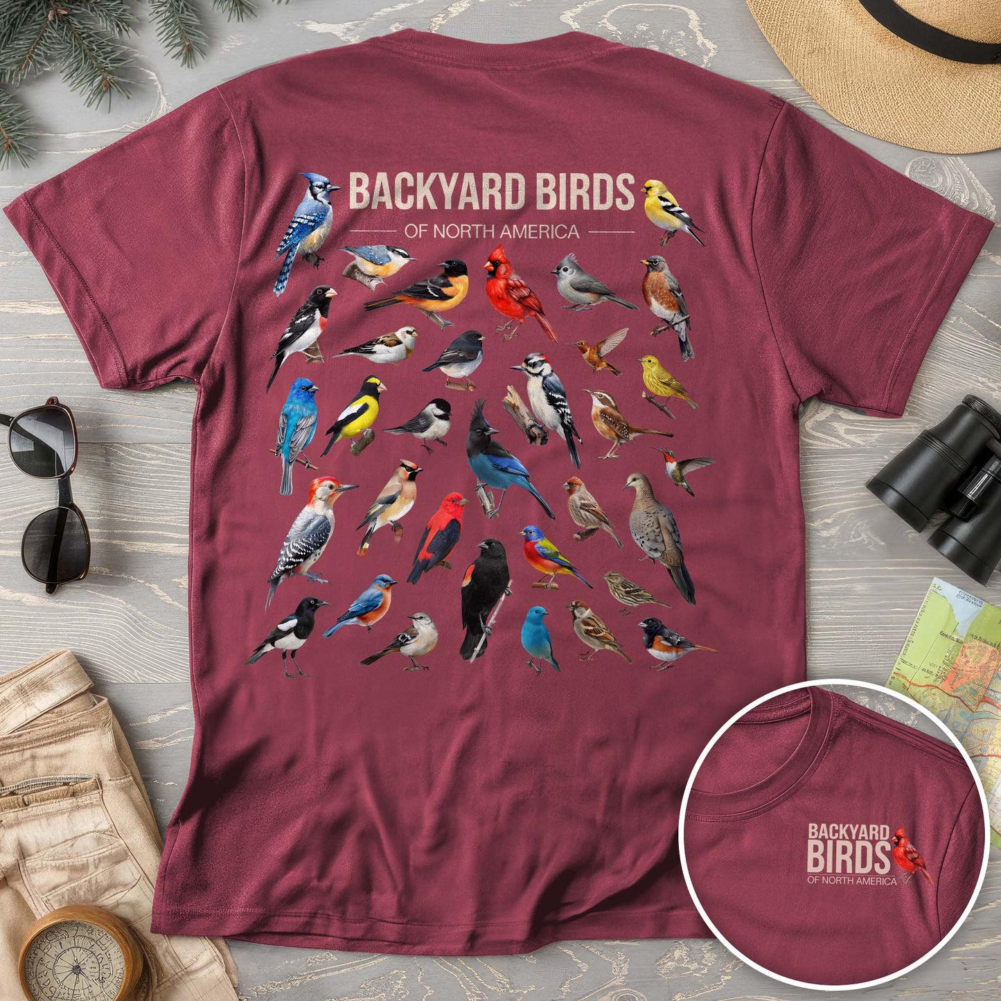Backyard Birds Front/Back Print Comfort Colors T-Shirt