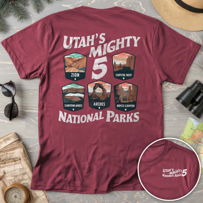 Utah's Mighty Five National Parks "5 Badges" Comfort Colors T-Shirt