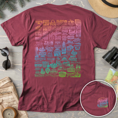 National Parks "63 Vintage Logos" Color Front/Back Print Comfort Colors T-Shirt