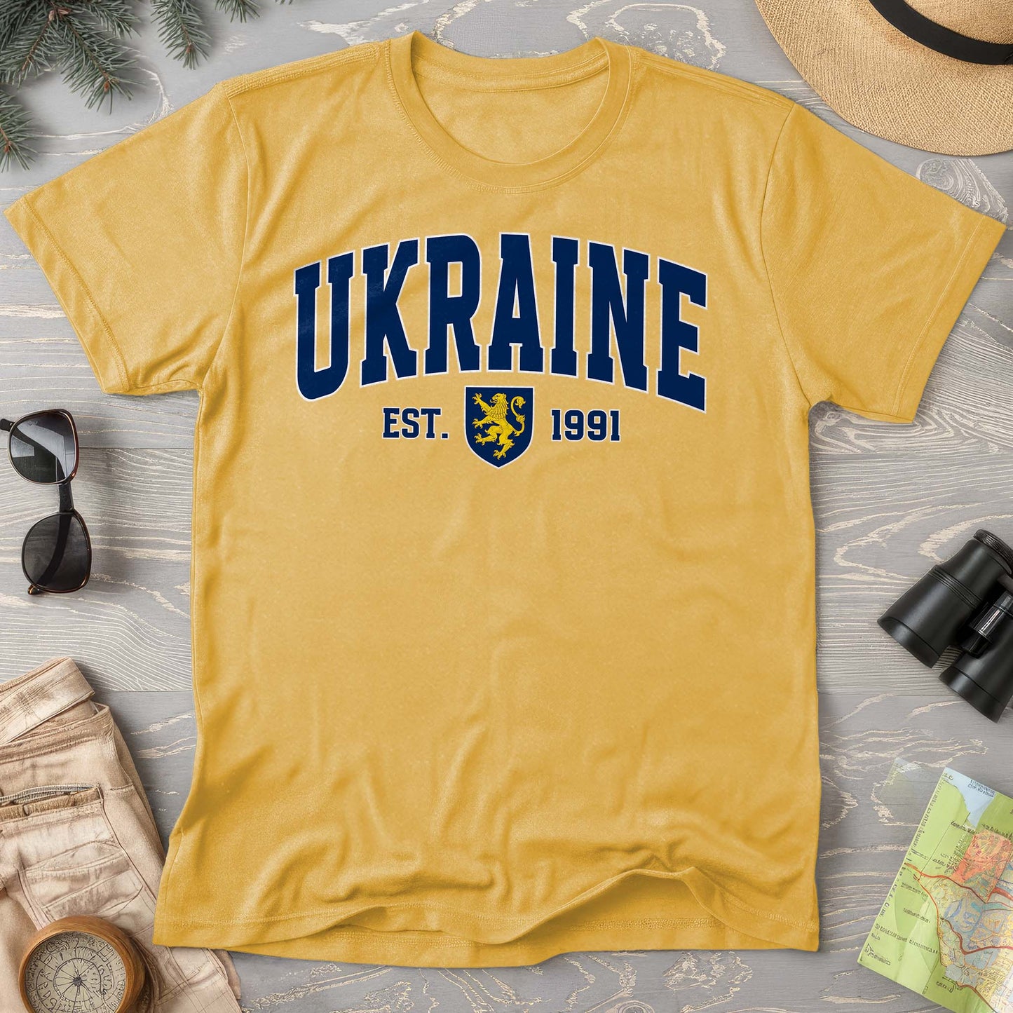 Ukraine Varsity Heraldry Comfort Colors T-Shirt