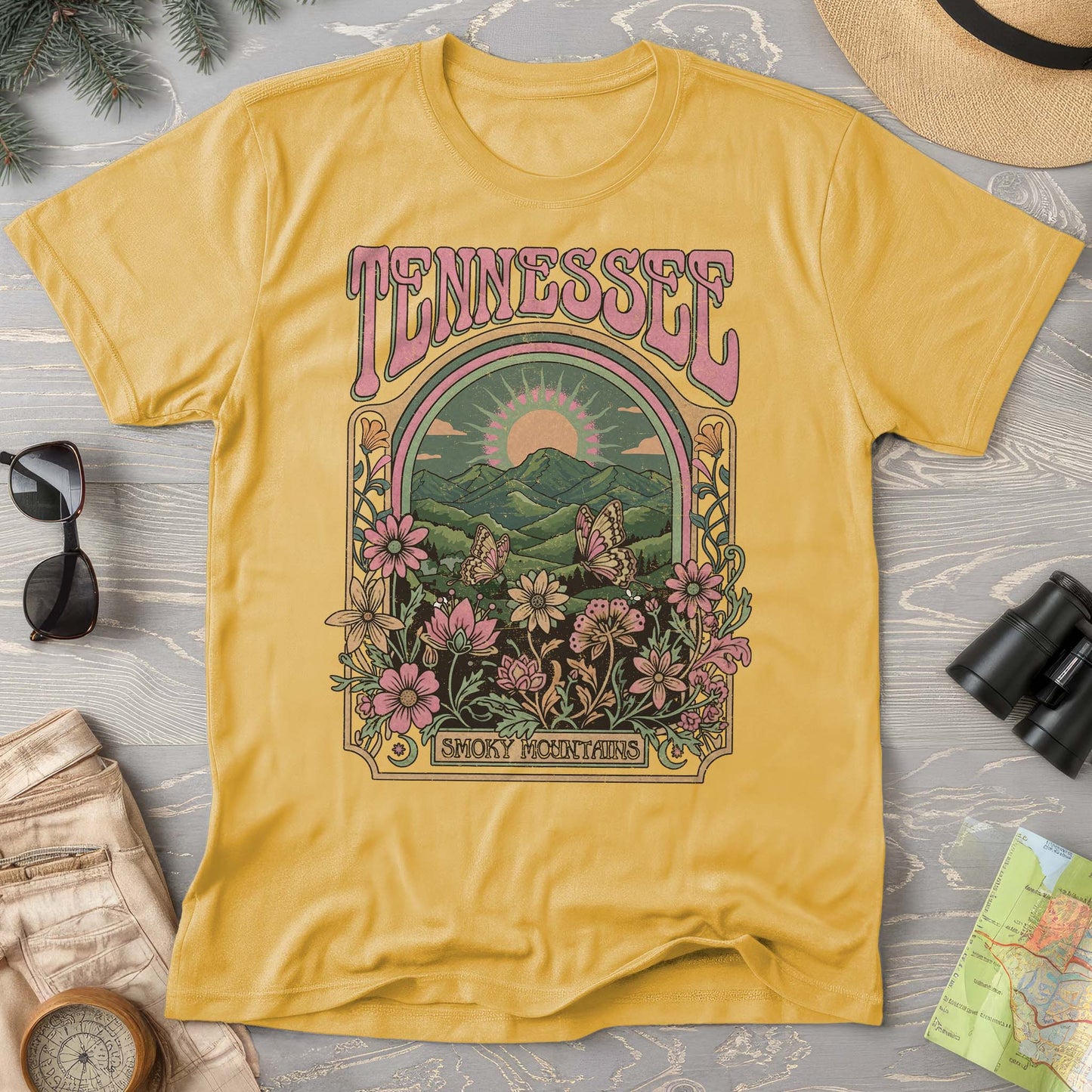 Tennessee Smoky Mountains Butterfly Comfort Colors T-shirt