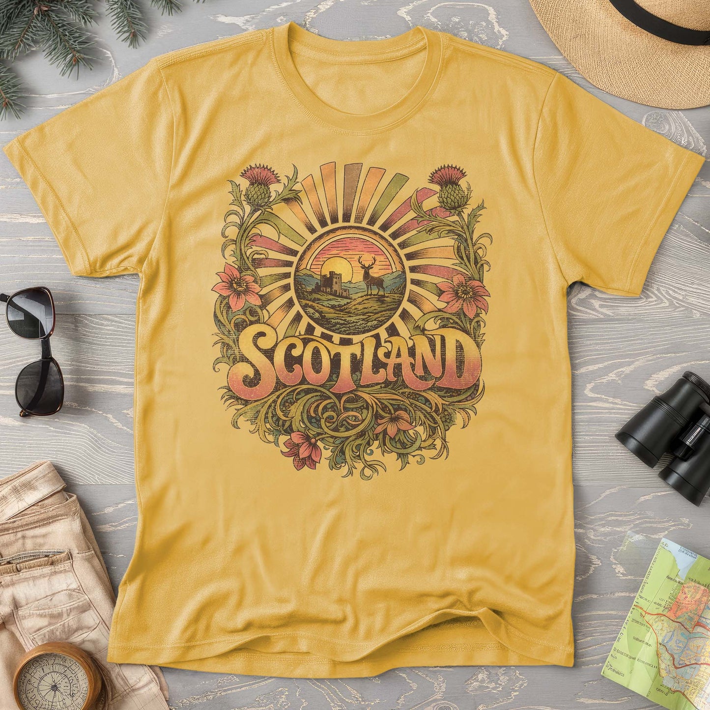 Scotland Retro Burst T-Shirt