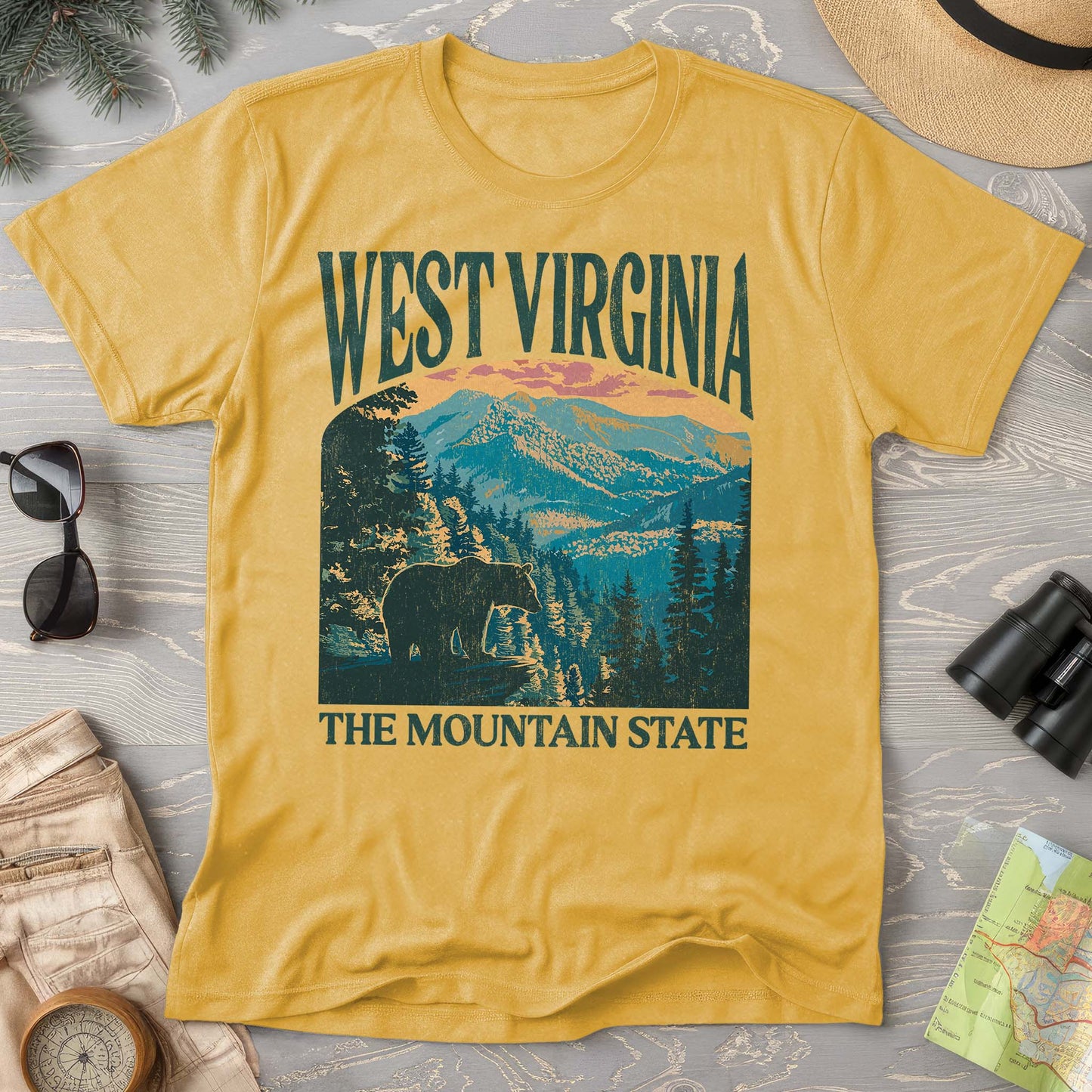 West Virginia Mountain State "Big and Bold" Comfort Colors T-Shirt