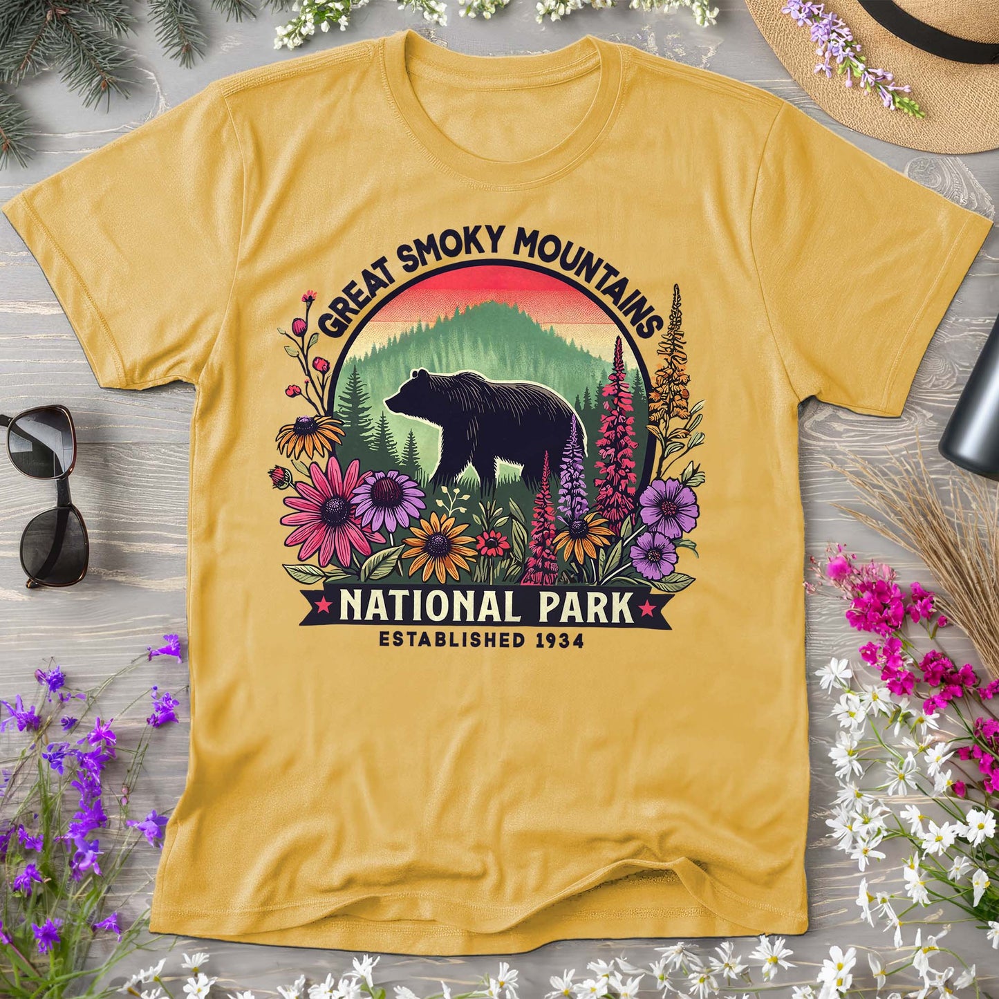 Great Smoky Mountains National Park "Wildflower" Comfort Colors T-Shirt