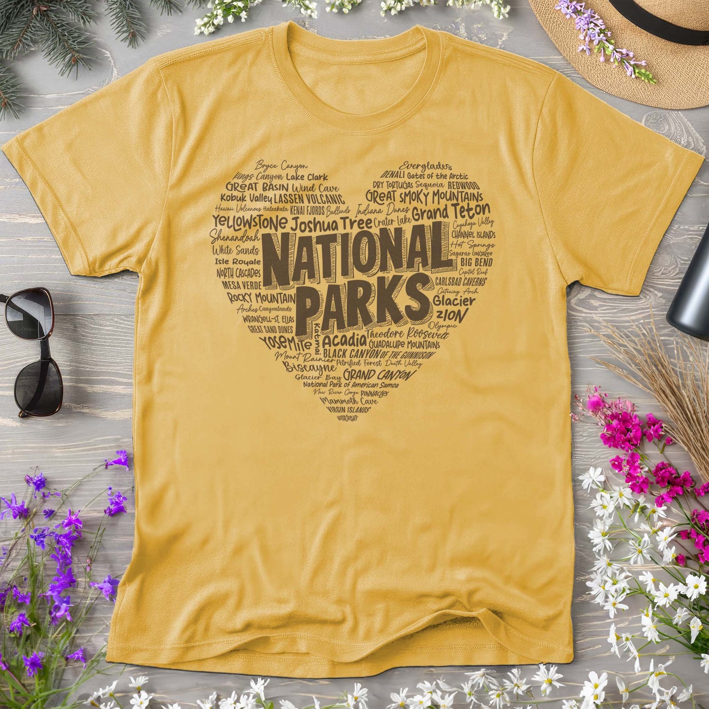 National Park Word Art "Heart" Comfort Colors T-Shirt