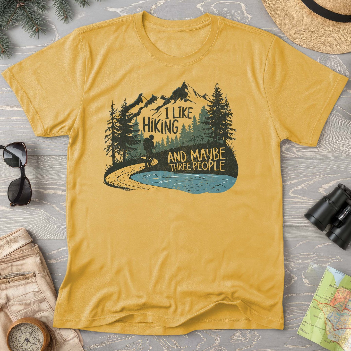 I Like Hiking and Maybe 3 People Comfort Colors T-Shirt